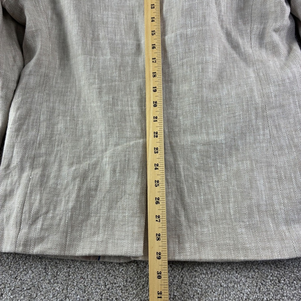 Paul Jones Blazer Mens M Beige Herringbone Linen Sport Coat Sophisticated Travel - Picture 9 of 11